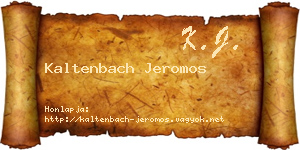 Kaltenbach Jeromos névjegykártya